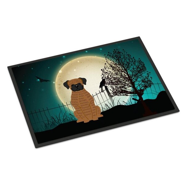 Carolines Treasures Halloween Scary Brindle Boxer Indoor or Outdoor Mat, 18 x 0.25 x 27 in. BB2307MAT - main